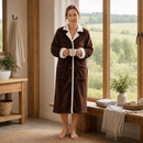 Full Length Fluffy Dressing Gow - Mocha