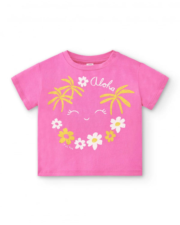 Laguna Beach Jersey T-Shirt - Fuchsia