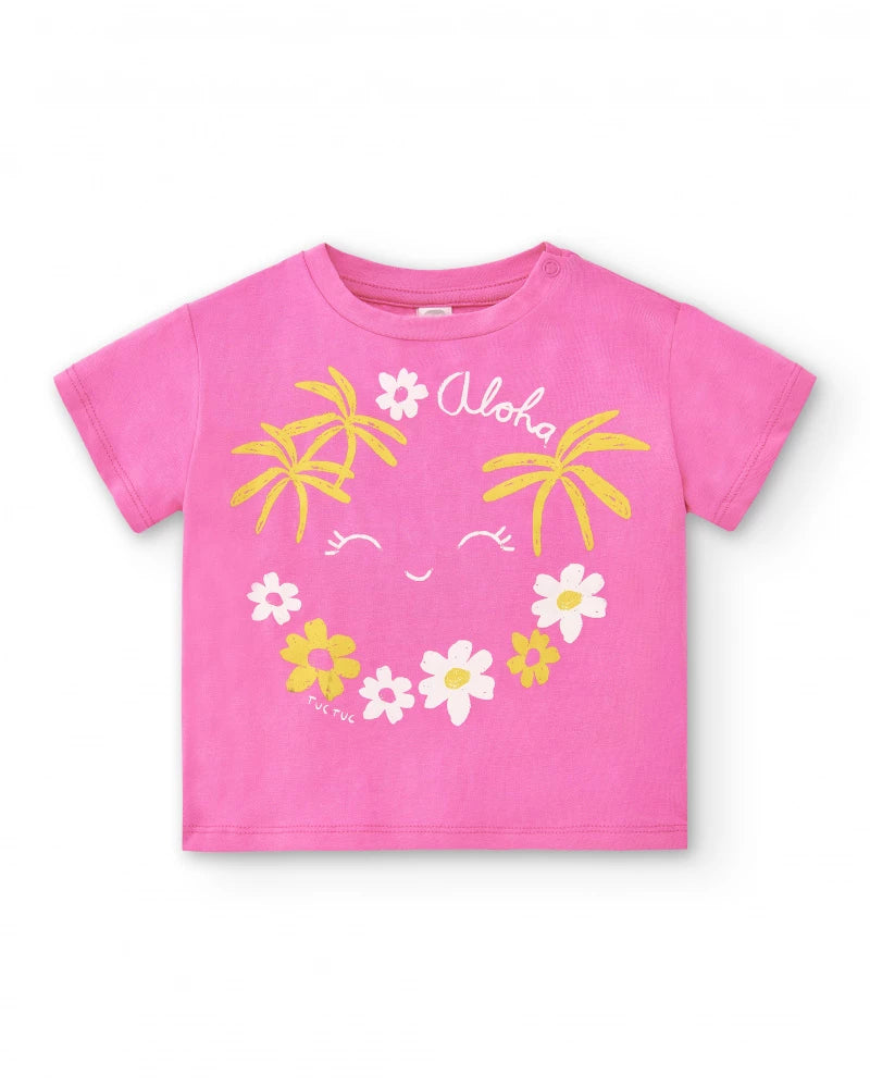 Laguna Beach Jersey T-Shirt - Fuchsia