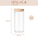 Idilica Glass Storage Jar with Beechwood Lid 1000ml