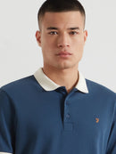 Clement Textured Polo Shirt - Aegean Blue