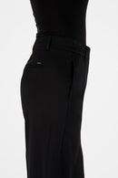 Franca 1 Wide Leg Satin Trouser - Jet Black