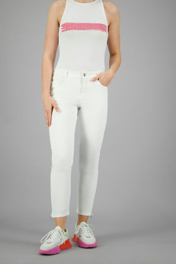 Zuri 121 Slim Fit Trouser - White Denim