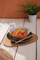 Grey Floral Stoneware Ramen Bowl - 21cm