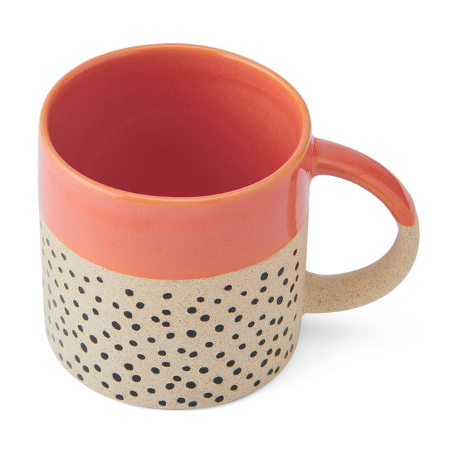 Wax Resist Orange Glaze Mug