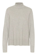 Anva Roll Neck Jumper - Grey Melange