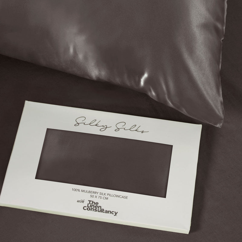 Silky Silks 100% Mulberry Silk Pillowcase - Charcoal