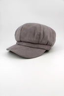 Suede Bakerboy Hat - Grey