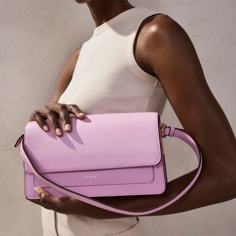 Leather Lane Flapover Shoulder - Sugar Pink