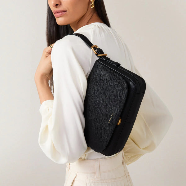 Small Flapover Crossbody - Black
