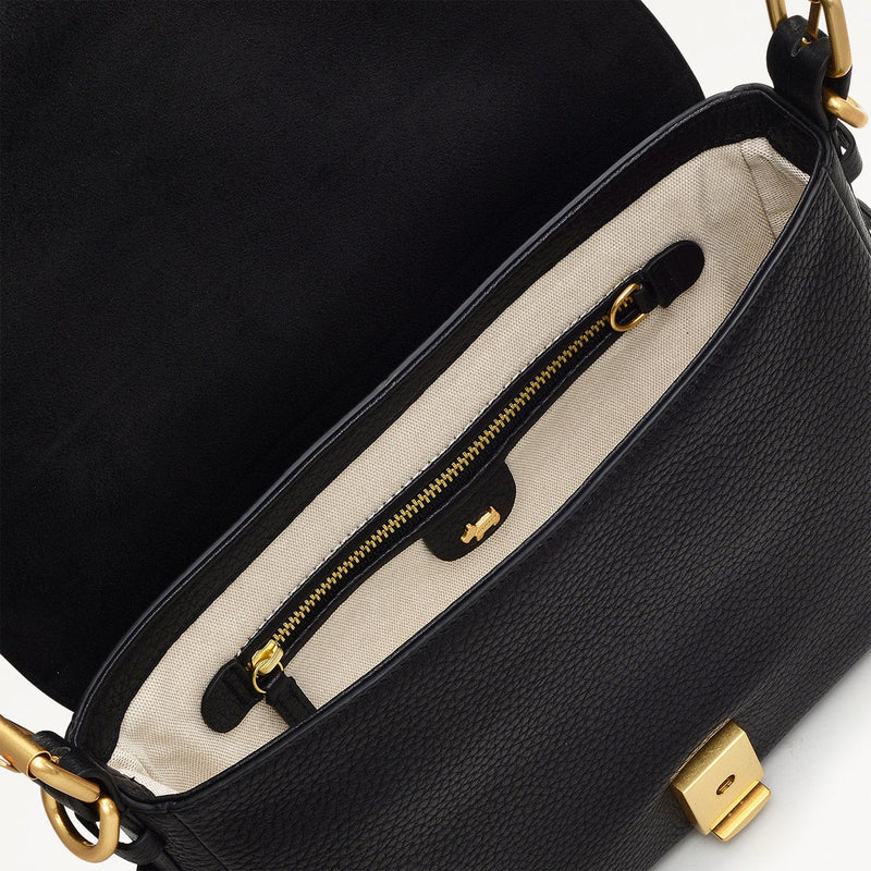 Small Flapover Crossbody - Black