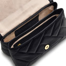 Medium Flapover Crossbody - Black