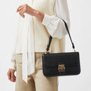Hanley Croc Flapover Shoulder - Black