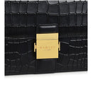 Hanley Croc Flapover Shoulder - Black