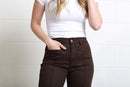 Harriet Pintuck WideLeg Jean - Chocolate