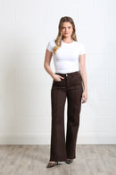 Harriet Pintuck WideLeg Jean - Chocolate