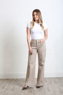 Harriet Pintuck WideLeg Jean - Stone
