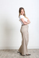 Harriet Pintuck WideLeg Jean - Stone