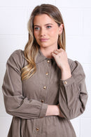 Hazel Shirt Dress - Biscuit