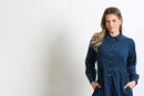 Hazel Shirt Dress - Teal