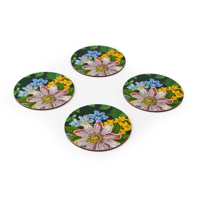 Floral Pack of 4 Round Coasters