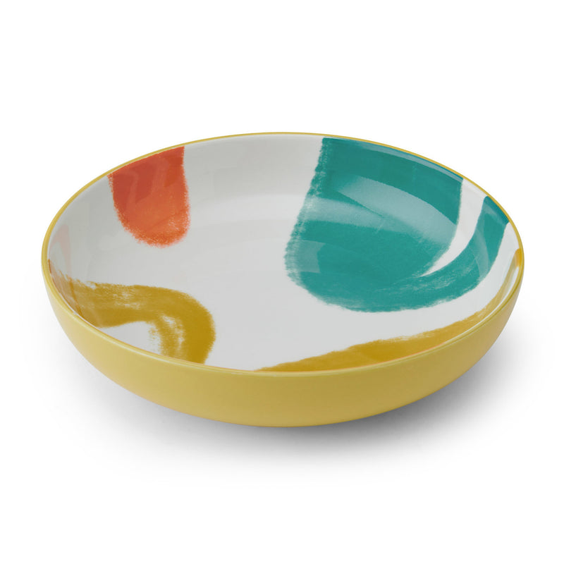 Yellow Abstract Pattern Bowl - 21 cm