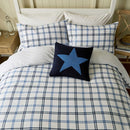 Hunters Check Brushed Cotton Duvet Cover Set - Cobalt/Navy