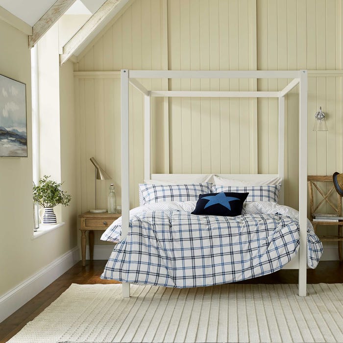 Hunters Check Brushed Cotton Duvet Cover Set - Cobalt/Navy