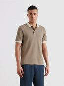 Clement Textured Polo Shirt - Stone Grey