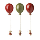 Santa & Reindeer Hanging from Balloons