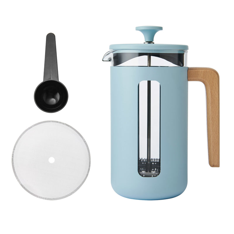 Pisa 8 Cup Cafetiere - Sky Blue