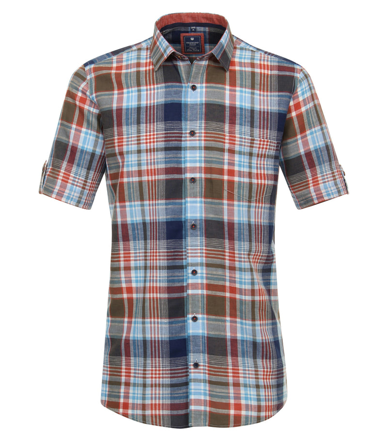 Check Short Sleeve Shirt - Brown