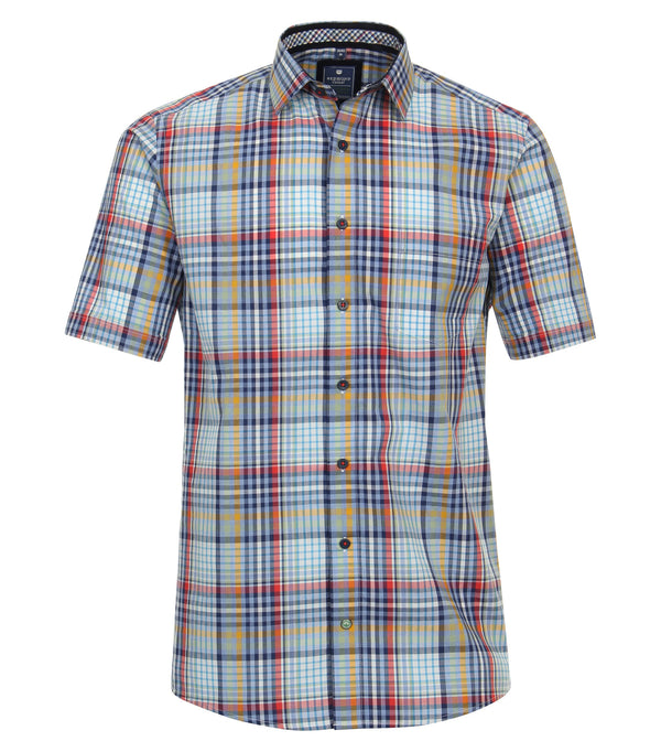Check Short Sleeve Shirt - Blue