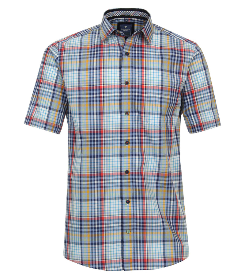 Check Short Sleeve Shirt - Blue