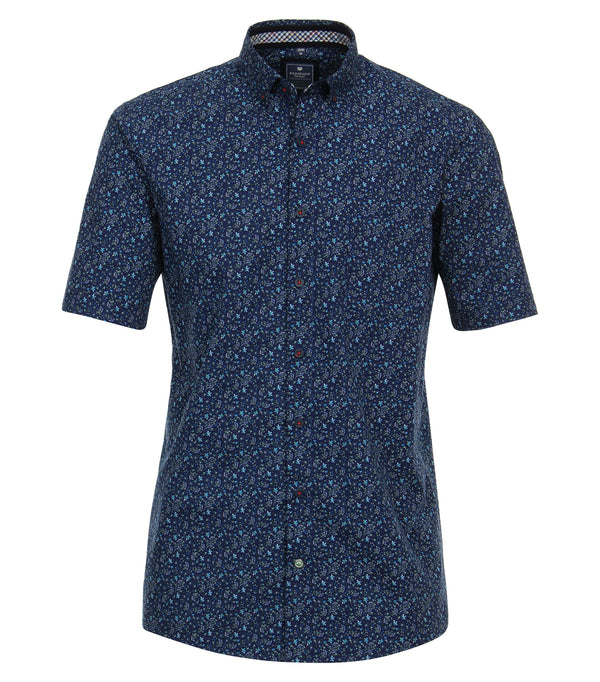 Print Short Sleeve Shirt - Blue