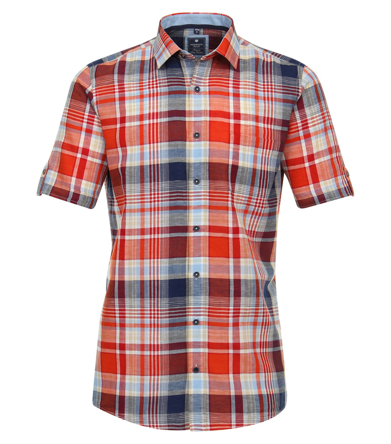 Check Short Sleeve Shirt - Red