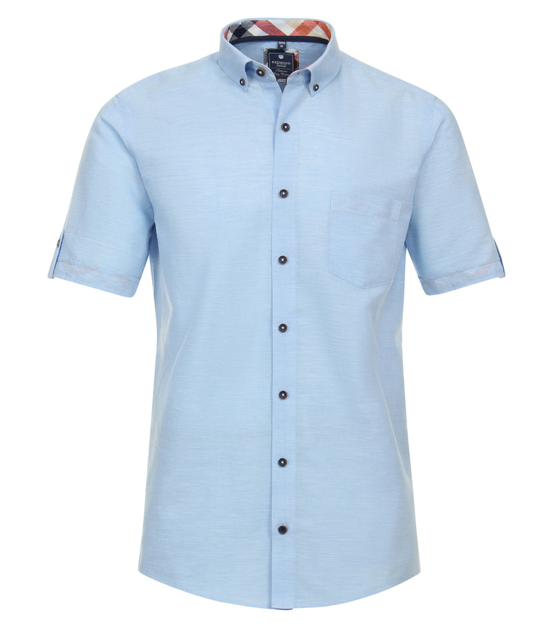 Plain Short Sleeve Shirt - Blue