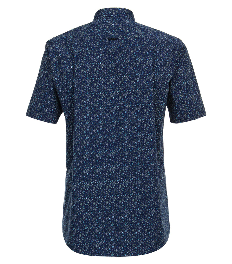 Print Short Sleeve Shirt - Blue