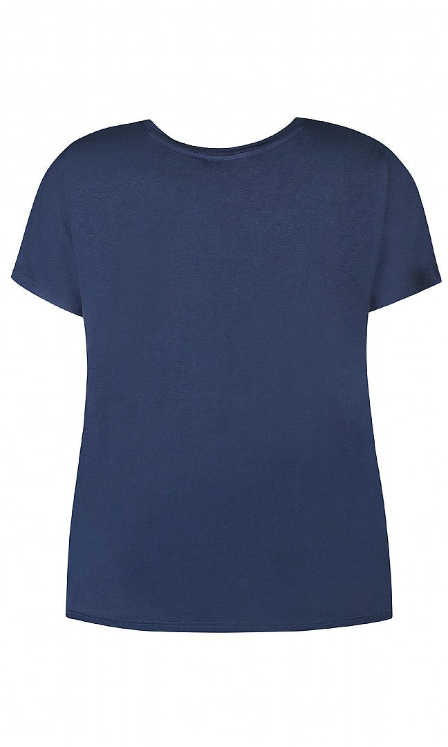 PRINT TOP - Navy/red