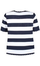 SHORT SLEEVE PULLOVER - Navy/white