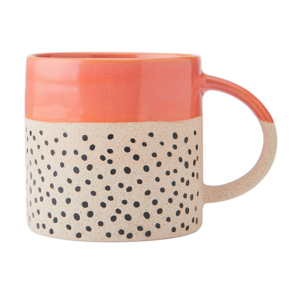 Wax Resist Orange Glaze Mug