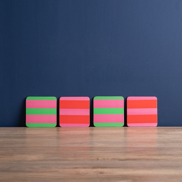 Stripe Print Pack of 4 Coasters