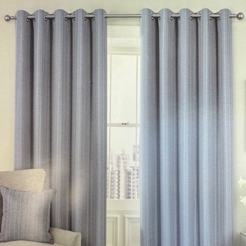 Jacob Eyelet Blackout Curtain - Blue