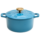 Enamelled Cast Iron 20cm Casserole - Blue