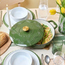 Enamelled Cast Iron 28cm Shallow Casserole - Green