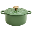 Enamelled Cast Iron 20cm Casserole - Green