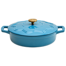 Enamelled Cast Iron 28cm Shallow Casserole - Blue