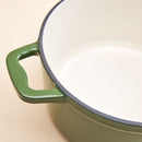 Enamelled Cast Iron 20cm Casserole - Green