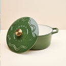 Enamelled Cast Iron 26cm Casserole - Green