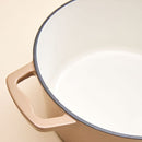 Enamelled Cast Iron 26cm Round Casserole - Mushroom